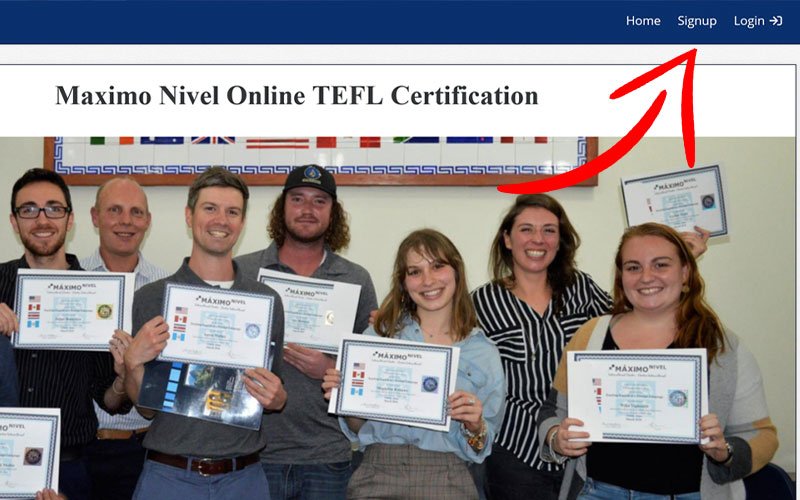 Sign up to Online TEFL Course